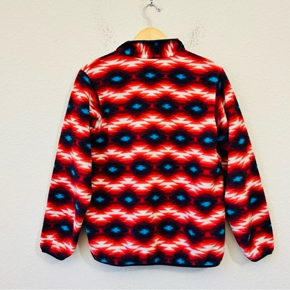 Patagonia Synchilla Pullover Womens M Snap T Multi Color Wild Desert Red - Picture 2 of 10